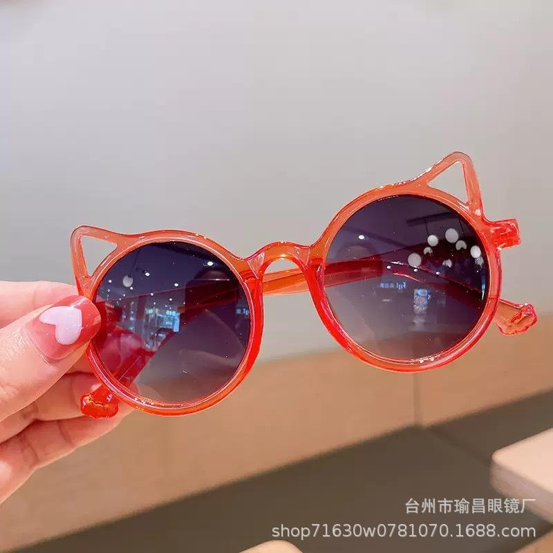 New children's glasses cute cat ears hollow sunglasses UV-proof sunglasses boys and girls