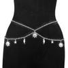 Hip Hop Fashion Metal Star Moon Double Layer Chain Sexy Pants Chain Body Fashion Sexy Adjustable Waist Chain