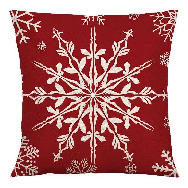 Christmas Pillow Red Christmas Tree Snowflake Home Decoration Pillow Cover