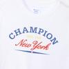 Champion Basic Short Sleeve Cotton USA RelaxFit Graphic Logo Crew Women's T-Shirt, White, 100% Print, Neck, CW-B325