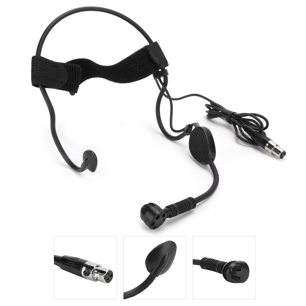 Mini 3 Pins Headband Microphone Condenser Mic for Wireless System Transmitter Audio Mixer