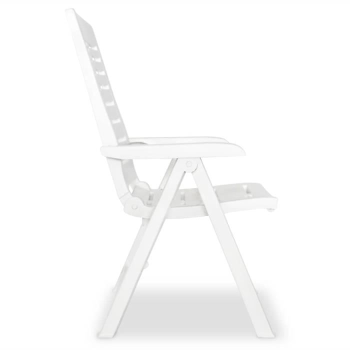 VidaXL 2 pcs Chaises inclinables de jardin Plastique Blanc