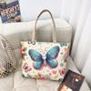 Ethnic Style Canvas Shoulder Bag With Bright Print For Daily Use