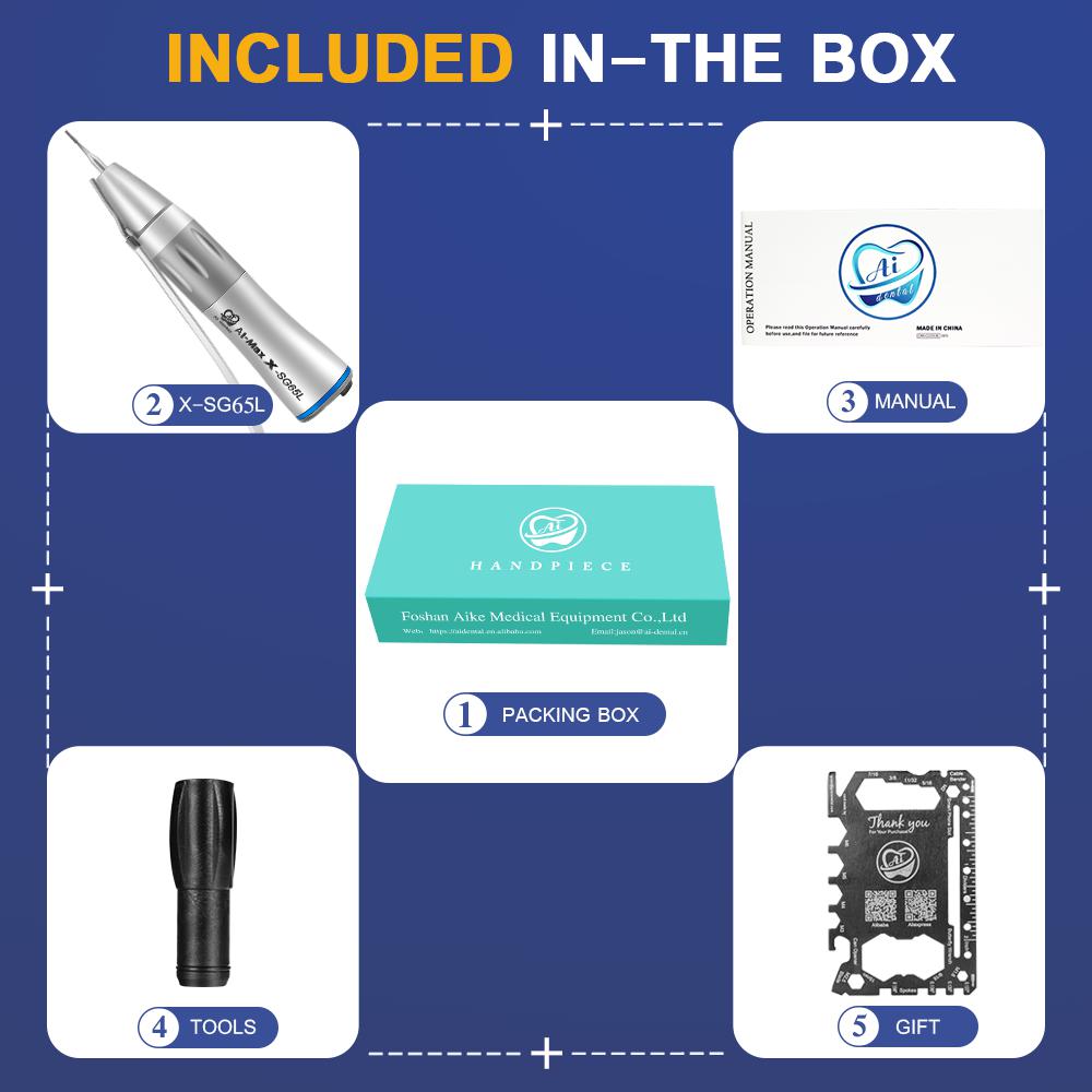 Dental Contra Angle Handpiece AI-X-SG65L 1:1 External Water Straight Implant Surgical Hand Piece For Clinic