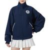 adidas Stickerei-Buchstabe Stehkragen Lauf-Fitness-Trainingsjacke Damenjacke Blau JD3466