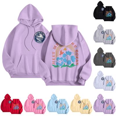 Graphic Hoodies For Women Cute Pullover Long Sleeve Preppy Sweatshirts Letter Printed Hooded Tops Fall Winter