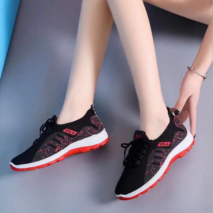 Shoe Factory New Women's Shoes Fly-woven Mesh Casual Sports Shoes Comfortable and Breathable Student Shoes Cloth Shoes