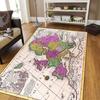 Ancient World Navigation Map Teppe for stuen, mykt flanell teppe for soverommet, Anti-skli BADEROMsmatte, baby lekematte