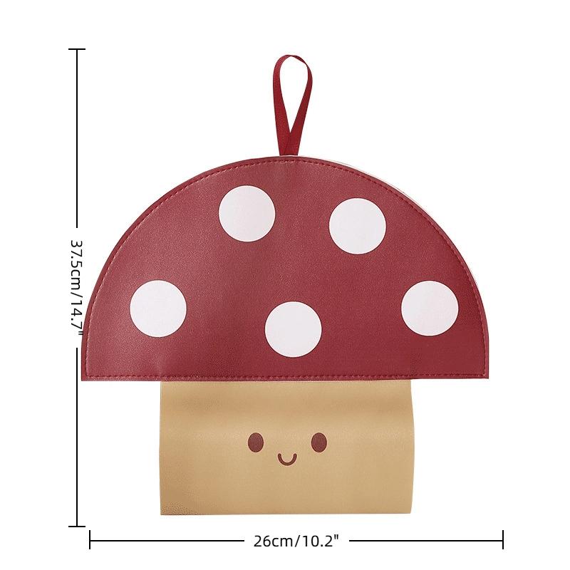 Creative Cloth Mushroom Tissue Box Cute Decorative Hanging Tissue Bag Wall Mounted Napkin Container Living Room