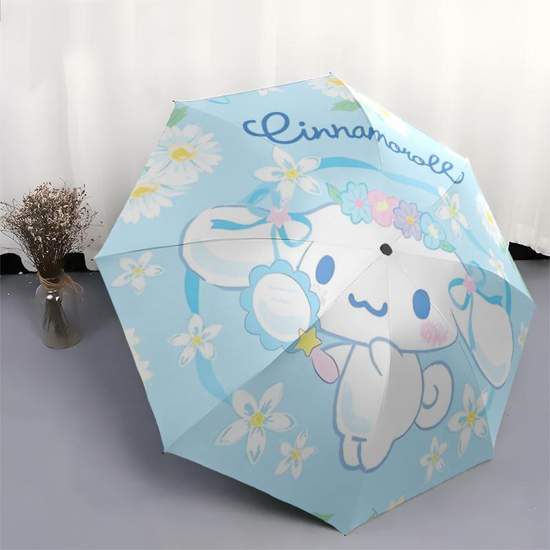 1pc Little Cuju Cinnamoroll Theme Pattern Umbrella, Fashionable, Personalized, High-Value Folding Umbrella, a Must-Have for Summer, 8-Rib Durable Iron