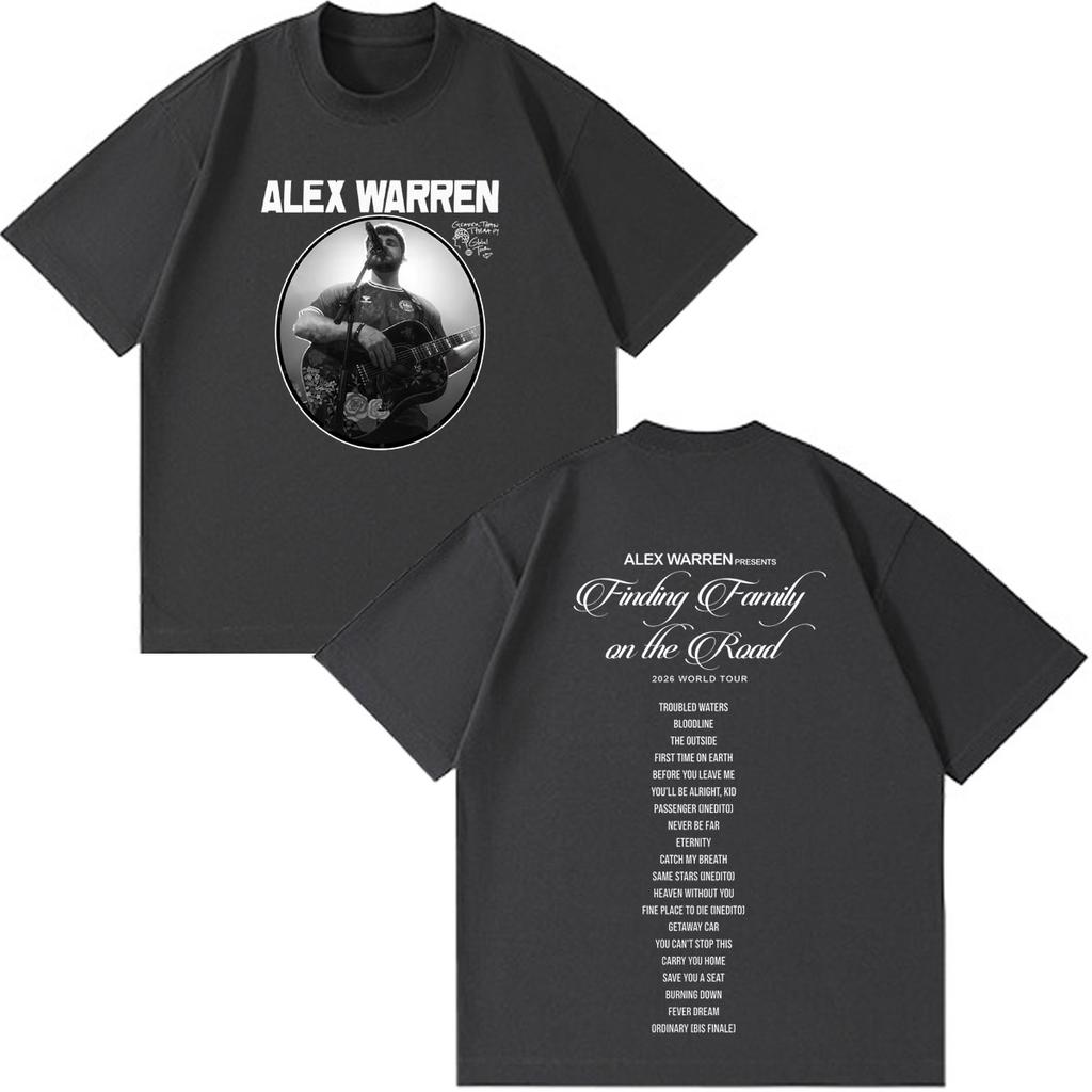 Alex Warren 2026 Tour Graphic Merch T Shirts Unisex Unisex Hip Hop Fashion Tshirts Short Sleeve Cotton Loose T Shirts Streetwear
