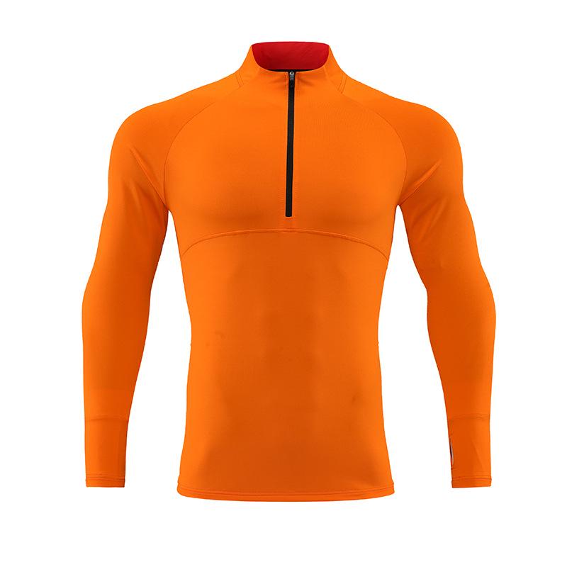 Men's Quick-Dry Reflective Long Sleeve Zip-Up Running Top