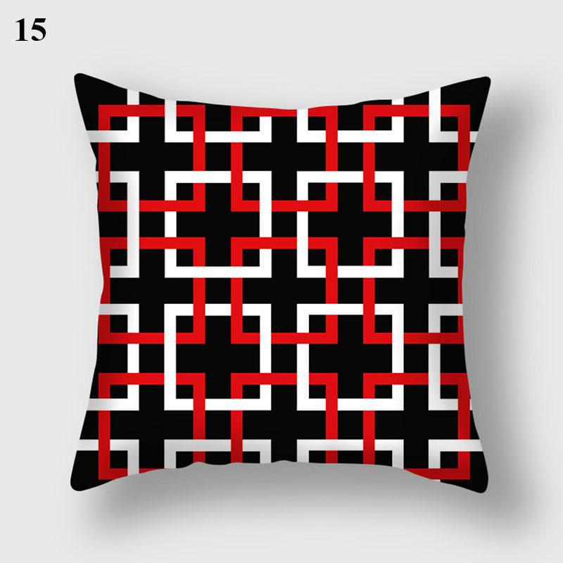 Nordic Style Red Pillowcase Geometric Line Pillowcase Festive Occasion Pillowcase Home Decoration Pillowcase