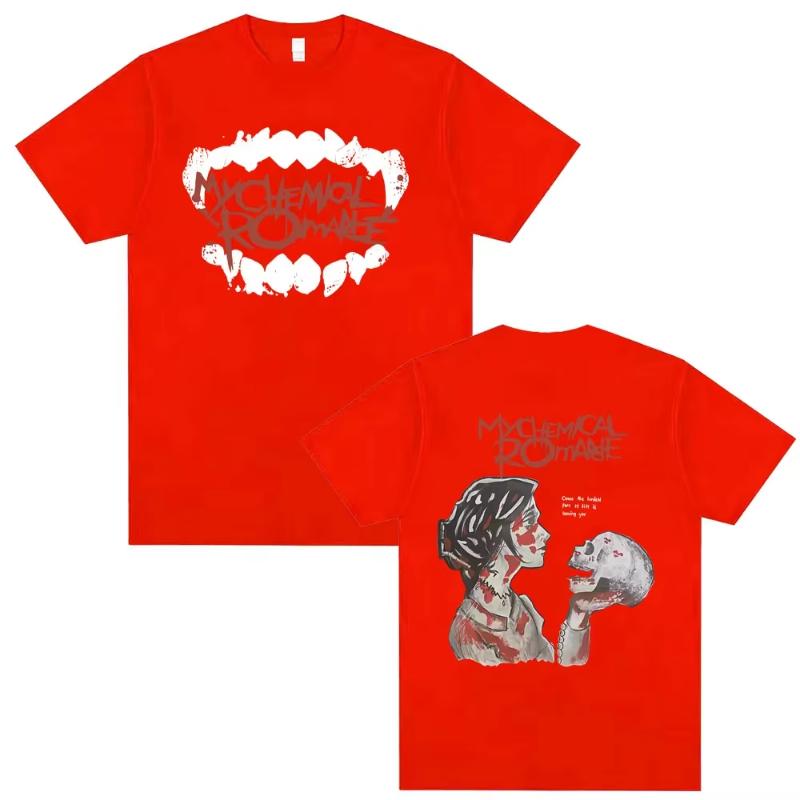 Limitované tričko Punkové kapely My Chemical Romance Pánské Dámské Gotický Rock Oversized Streetwear Unisex Běžné Měkké Bavlněné Trička Top