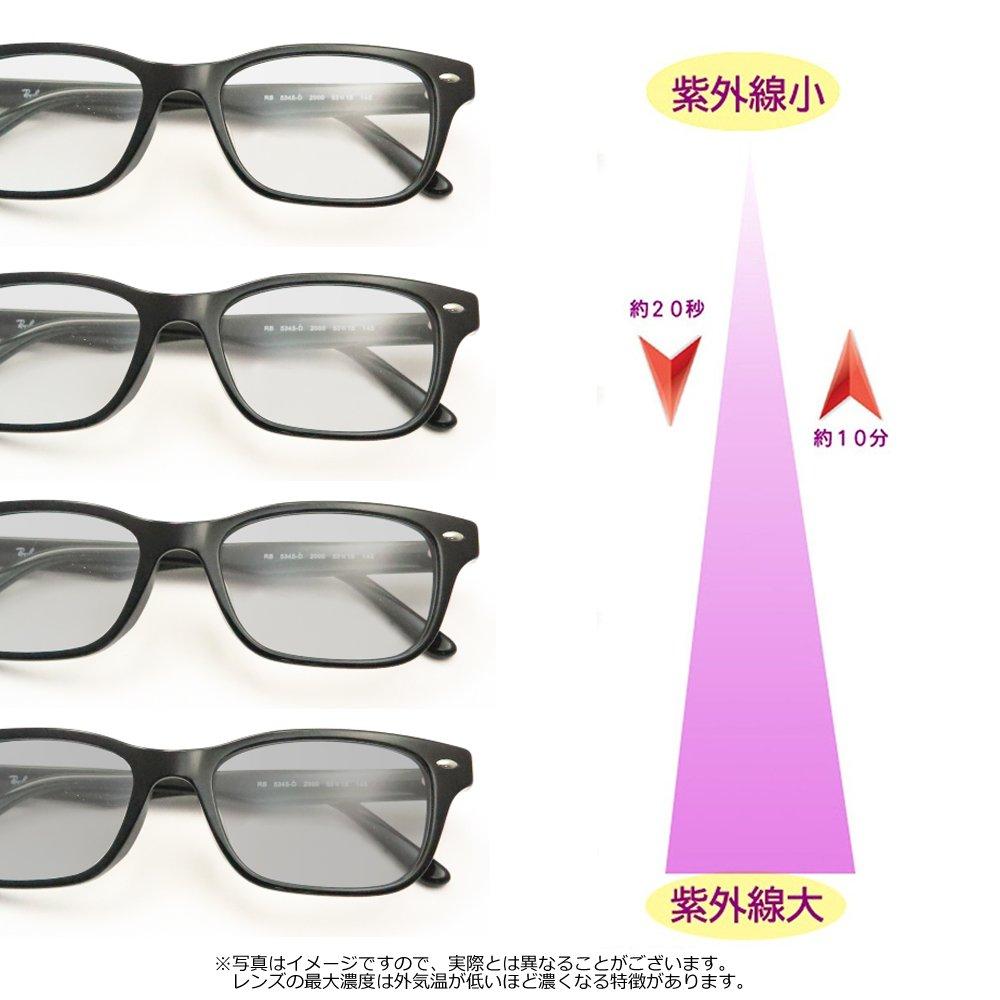 Photochromic Glasses RX5345D 2000 HOYA Photochromic Suntech Lenses Black Cell [Color-Changing Set] Ray-Ban & [Gray] (Photochromic Sunglasses)