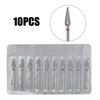 10Pcs Milling Cutter For Manicure Electric Nail Drill Bits Accessory Pedicure Machine Nail File Gel Remover Tool