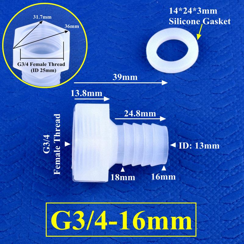 PP Direct Connector G1/2" 3/4" Female Thread To 4~25mm Barb Joint Micro Irrigation Garden Water Pagoda Hose Joint Aquarium Tank Fittings