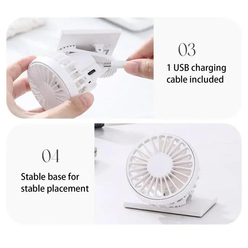 1pc Solar Powered Portable Hand Clip Fan USB Rechargeable Mini Fan Clip On Air Cooling Fan For Summer Outdoor Hiking Camping