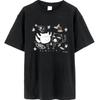 New T Shirt Cute Cat Milk Coffee Short-sleeved T-shirt Top Unisex Funny Science Cat Graphic Casual Tee for Women