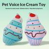 Pet Toy Bite-Resistant Plush Chew Toy with Interactive Sound Design Squeaky Ice Cream Shape Pet Teeth Cleaning Toy
