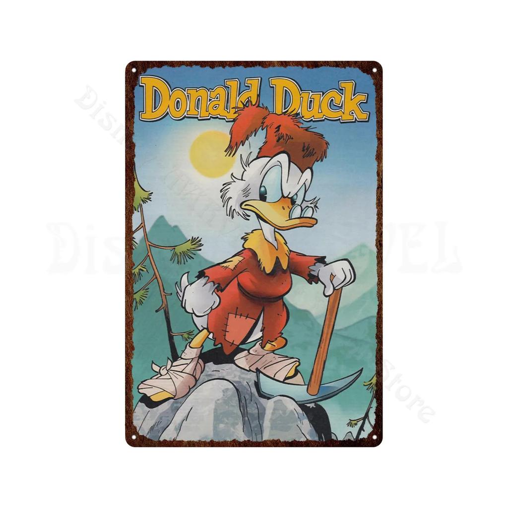 Metal Signs Donald Duck Uncle Scrooge Classic Animation Metal Poster Decorative Tin Painting Vintage Retro Kid Room Decor