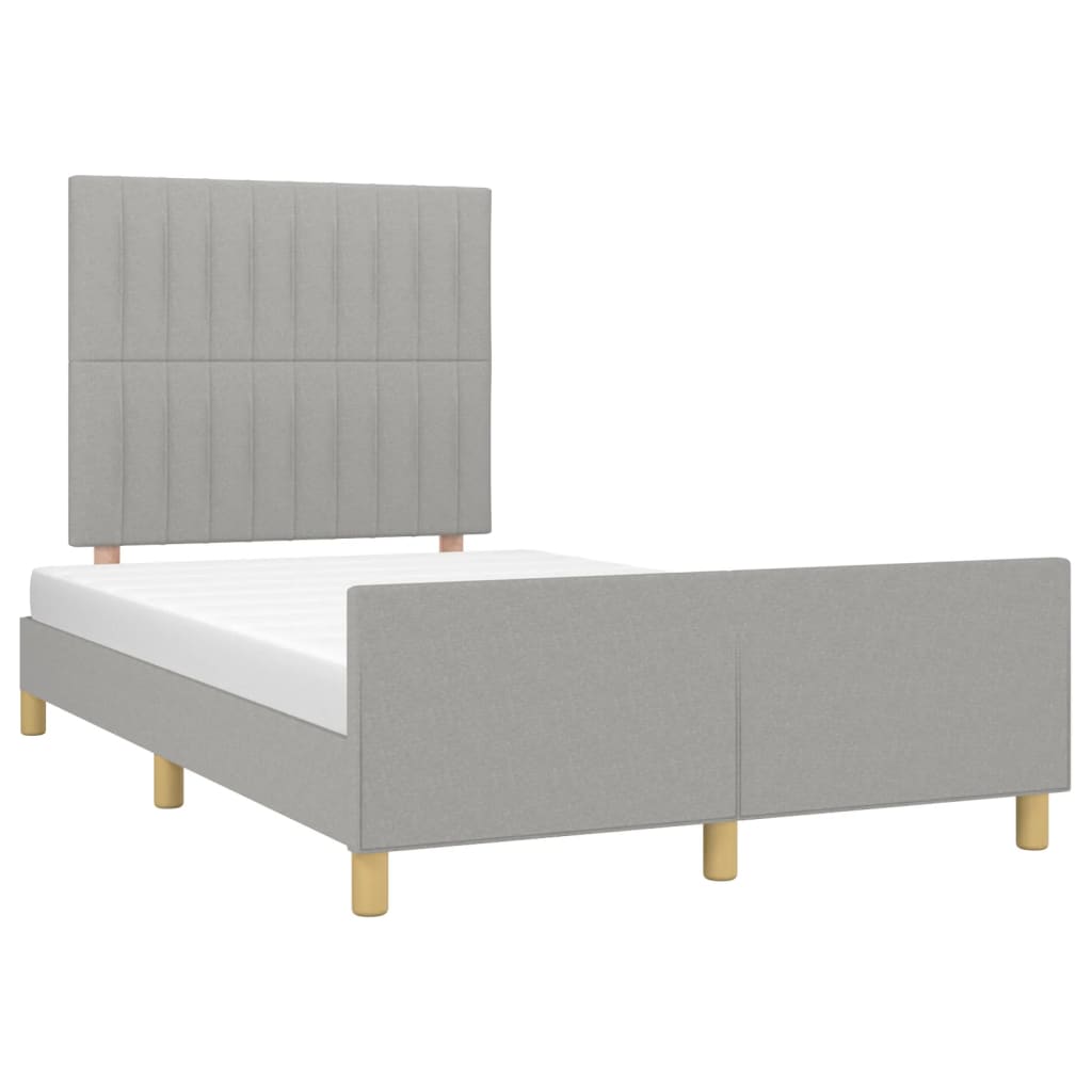 Vidaxl Bed Frame Without Mattress, Light Gray, 120X200 Cm, Upholstered