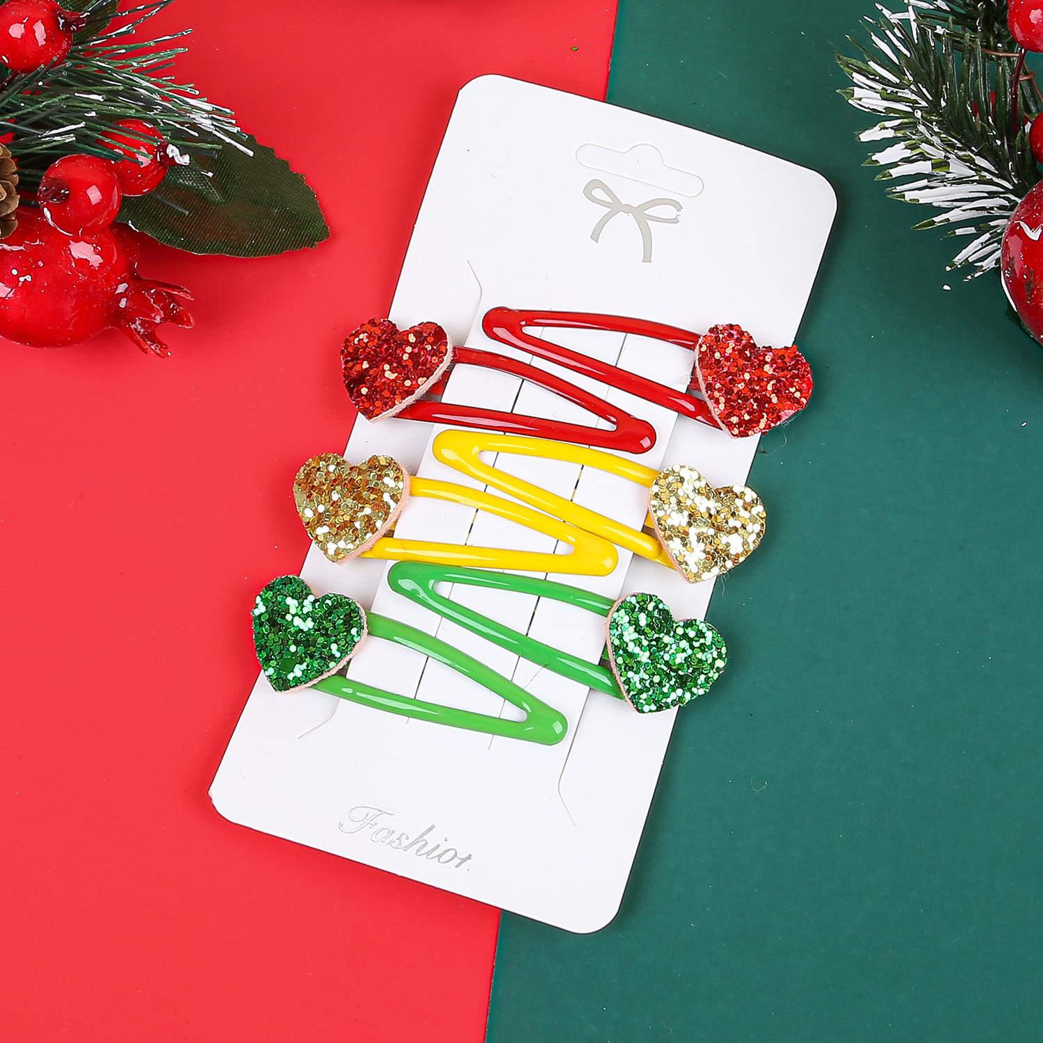 

6pcs Christmas Hair Clip Set Girls Kids Christmas Decor Supplies New Year Party Decorations Baby Hair Accessories Gift