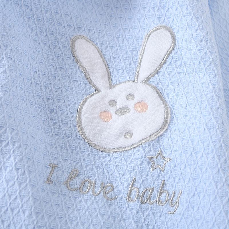 Kids' Cotton Waffle Hooded Bathrobe – Absorbent Summer Pajamas for Boys & Girls