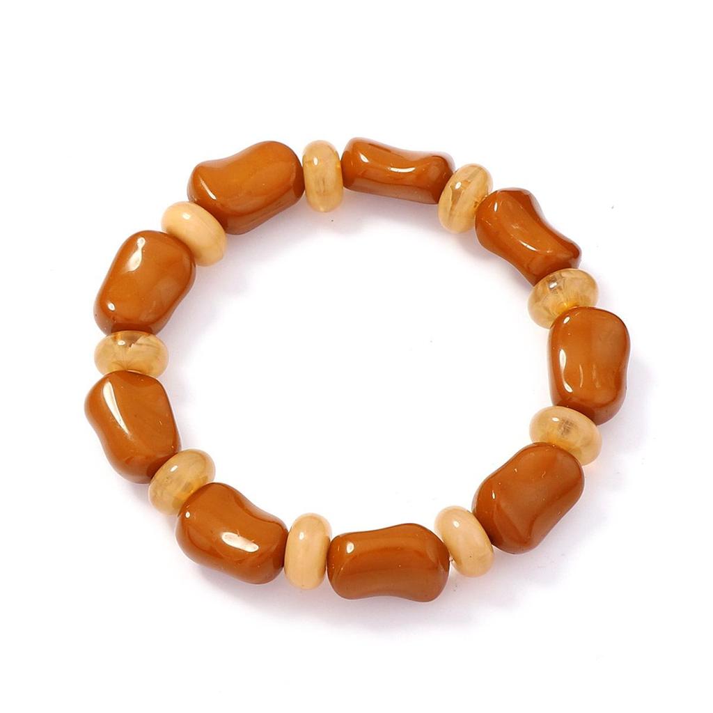 Artistic retro casual versatile bracelet irregular geometric contrasting bead bracelet trendy travel women's bracelet