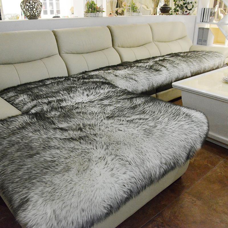 Langes Haar Plüsch Sofabezug Rutschfeste Stuhl Couch Bezüge Für Wohnzimmer Dachfenster Teppich Decke Sofa Schutzbezug Handtuch Pad 40x40cm