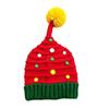 Thermal Yarn Christmas Hat Scarf Striped Pattern Knitted Holiday Scarf Xmas Beanie  Merry Couples