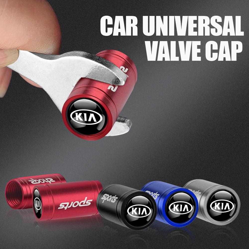 4Pcs Aluminum Alloy Sport Car Wheel Tire Valve Caps Case For KIA Sorento Rio Ceed Sportage Cerato Soul Picanto Optima Niro BO2