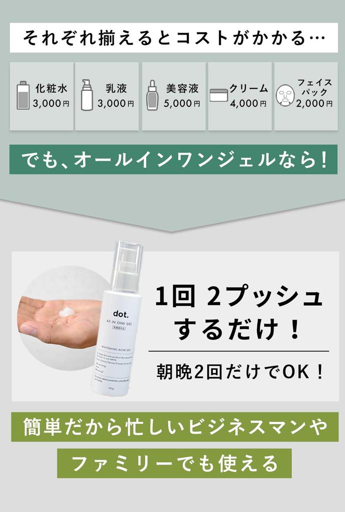 dot Gel Skin Care for Men and Moisturizing Sensitive Age 100g All-in-One Lotion, Women, Emulsion, Serum, Skin, Spots, Wrinkles, Freckles, Acne,