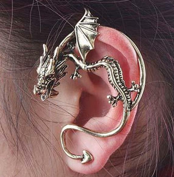 Huailang Gothic Punk Dragon Earrings: Retro European & American Style