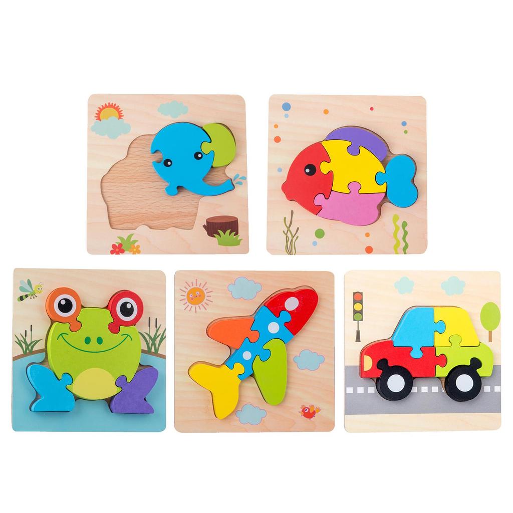 Toddler Baby Wooden Jigsaw Puzzles for Toddlers Kids Early Education Toys, Shape Color Recognition