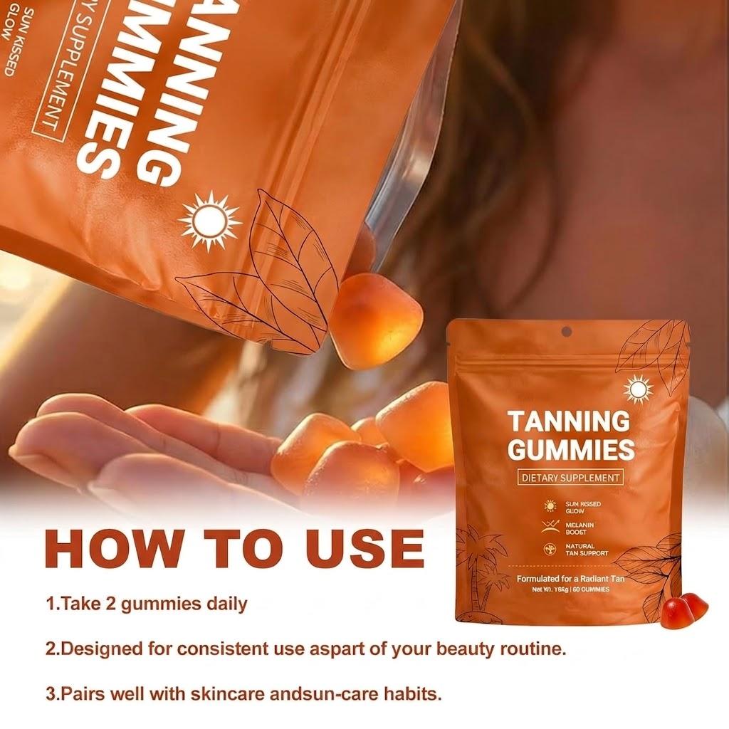 2026 New Tanning Gummies for Women, Skin Radiance & Hydration for Natural Looking Glow, Bronzing