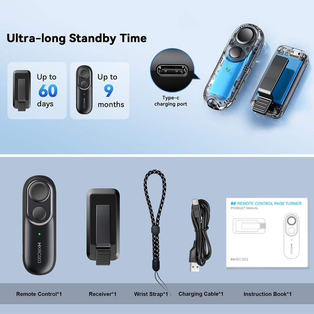 Remote Control Page Turner Phone Camera Video Record Remote Triggers Remote Photo and Video Remote Control Extenders for Kindle