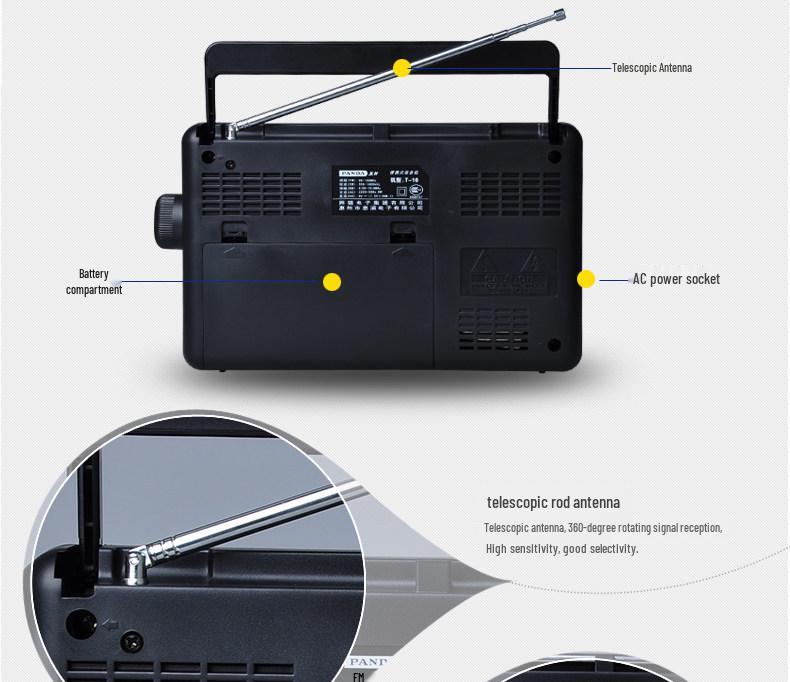 Panda T-16 Full Band Portable Radio for Elders - Ideal Father's Day Gift
