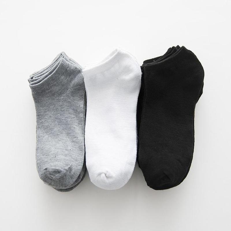 Men's Summer Cotton Black Invisible Boat Socks Breathable Sweat-absorbent Thin Ins Tide