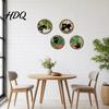 Wooden Wall Decoration 4PCS Black Cat Sign with Warm Grain Texture Wood