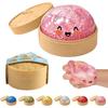 Pomalé zotavování Squishy knedlík Hračka na odbourání stresu 9 cm Růžová pro dospělé děti Včetně košíku na vaření v páře
