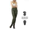 Army green casual motorcycle pants, biker jeans, women's racing pants