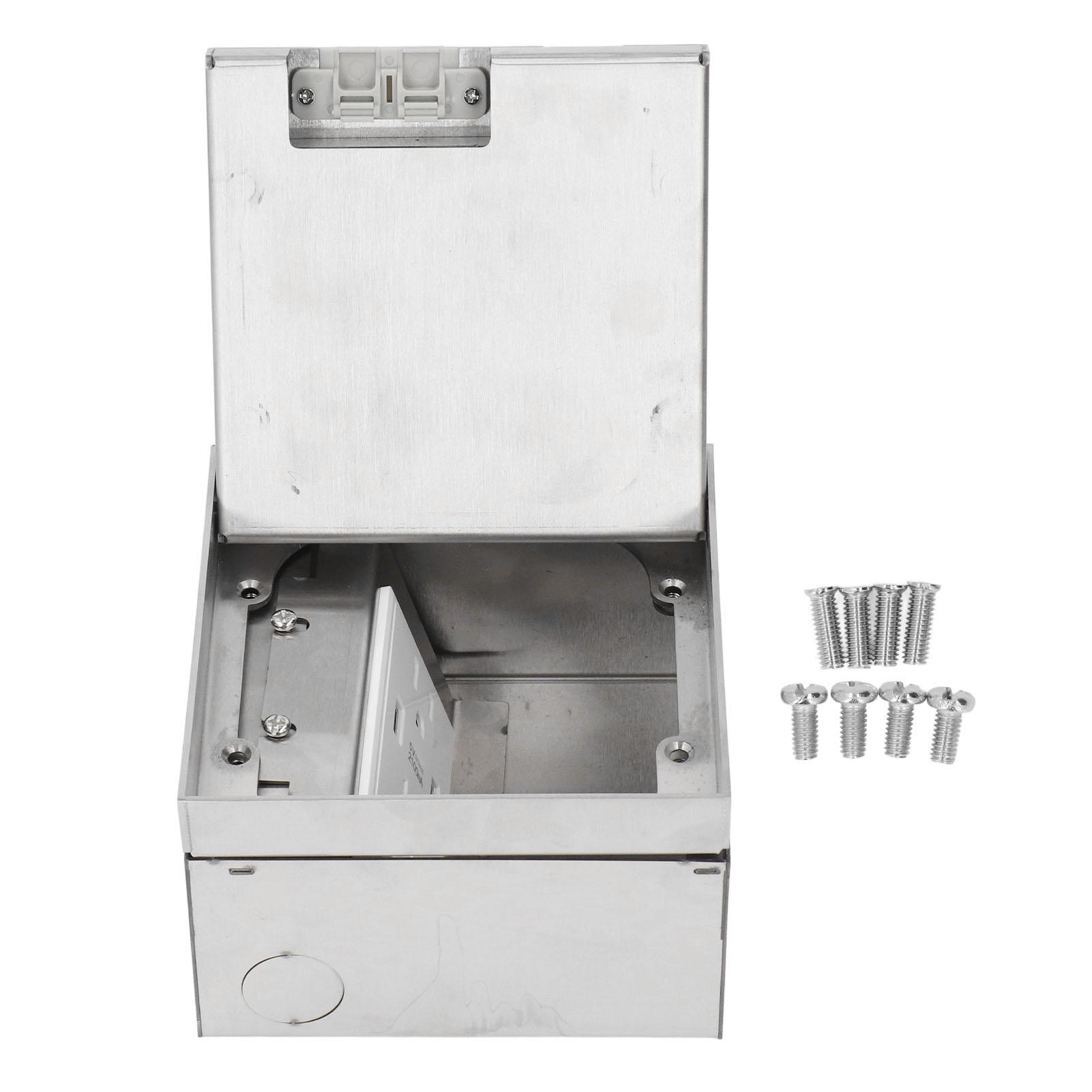 

Вбудована розетка для підлоги 2 розетки змінного струму з 3 контактами та 2 порти USB Водонепроникна прихована розетка з нержавіючої сталі