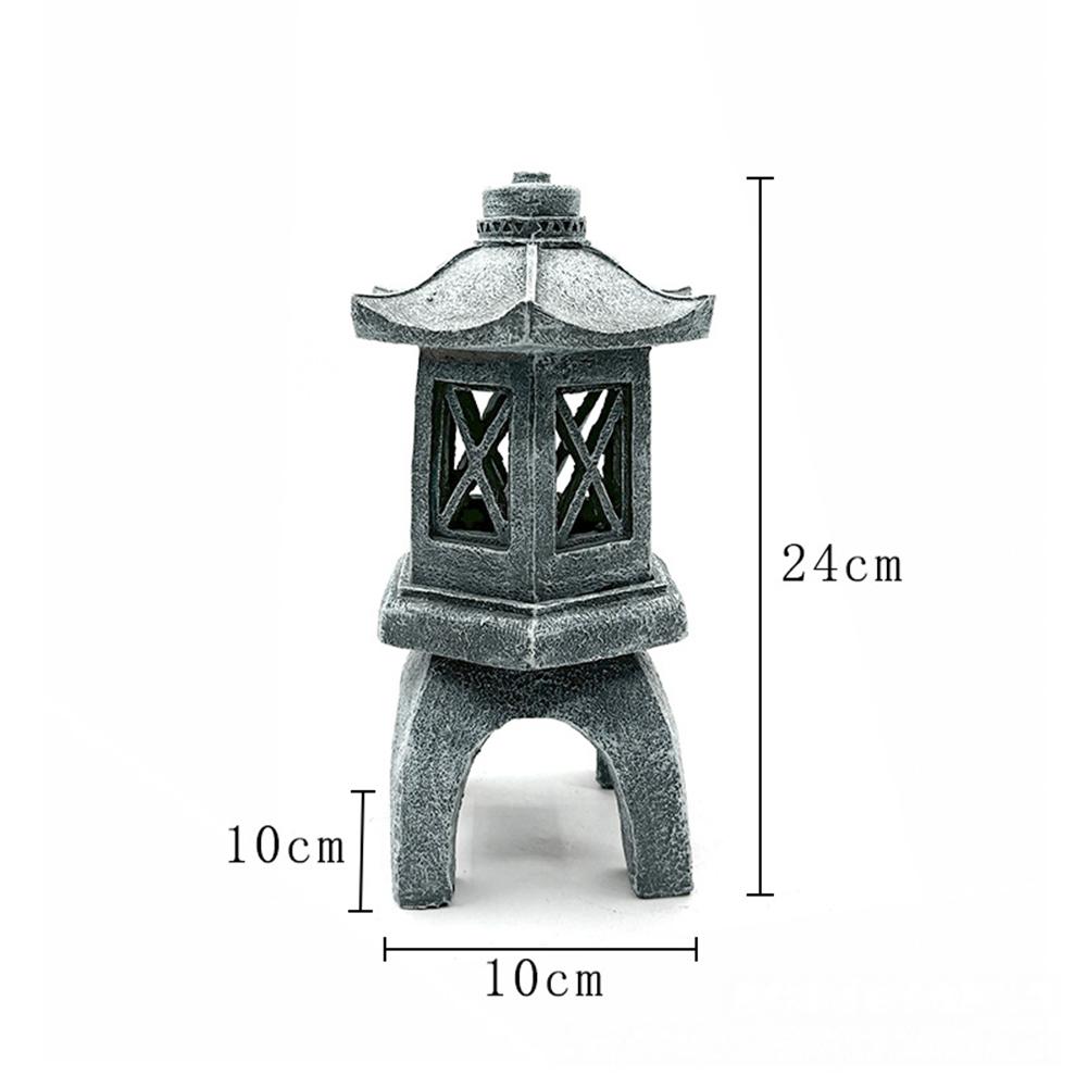 Polyresin For Garden Statue Pagoda Lantern Outdoor Decor Solar LED Lighting