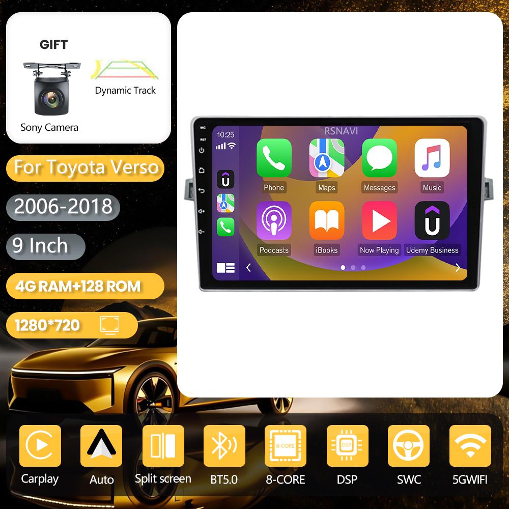 Android 16 for Toyota Verso 2010 2011 2012 2013 2014 2015 2016 Carplay Auto Stereo Video BT Video Autoradio App Control WIFI+4G