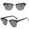 2PCS Classic Half Frame Sunglasses Men Women Fashion Sunglasses Male Rivet Popular Driving Eyewear