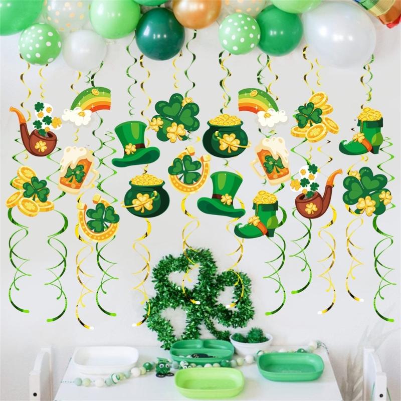 User Friendly Paper PVC Spirals Swirls Ornament for Patrick's Celebration No Tools Needed Versatile Decors