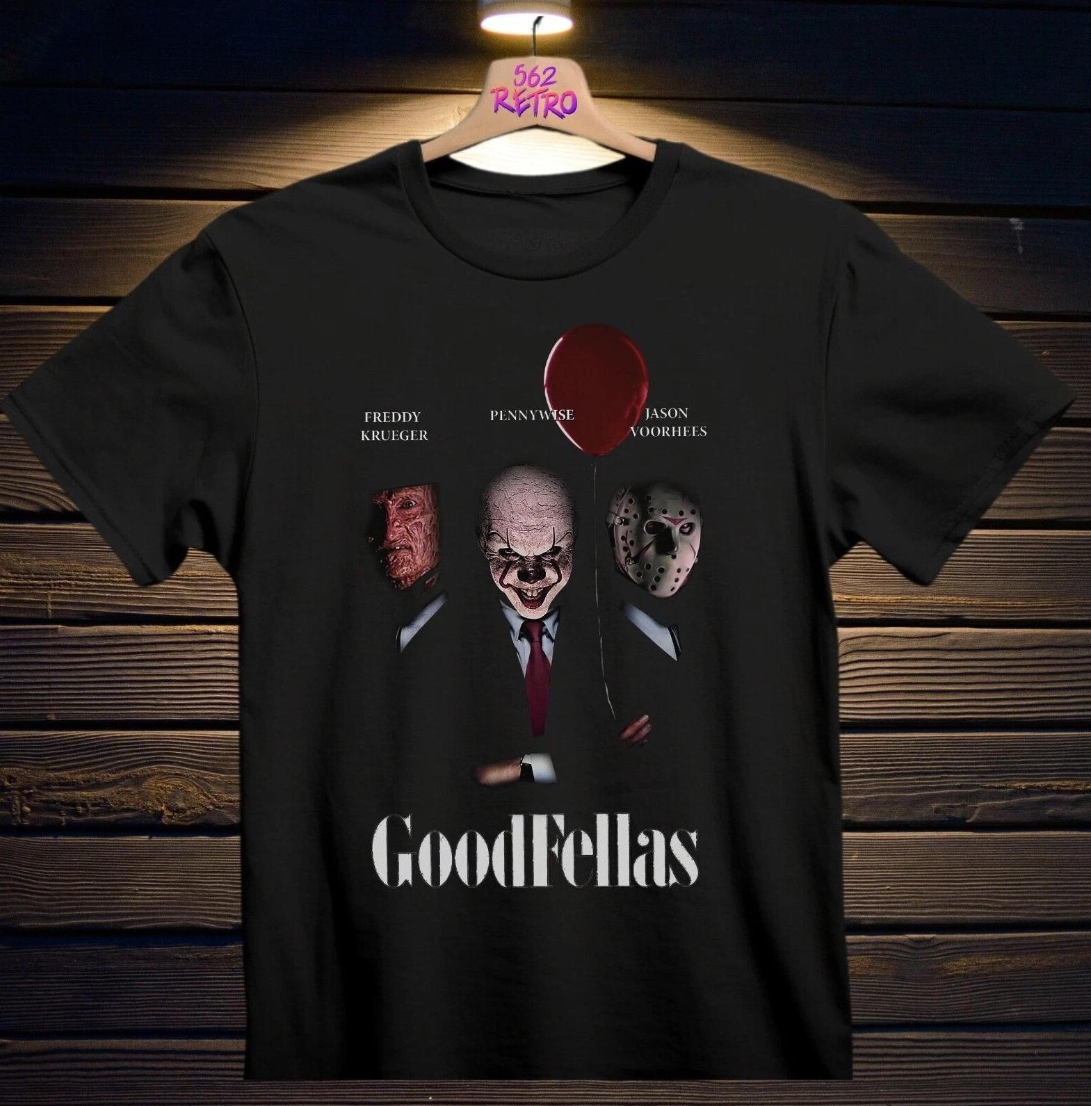 Goodfellas Freddy Krueger, Pennywise & Jason Voorhees Horror T-Shirt Black S-3XL XS