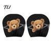 Humorous Car Accessories Zipper Bear Headrest Cover, 2D Flat Print Cute Seat Universal Fit Covers Protector, Breathable Auto Interior Decor
