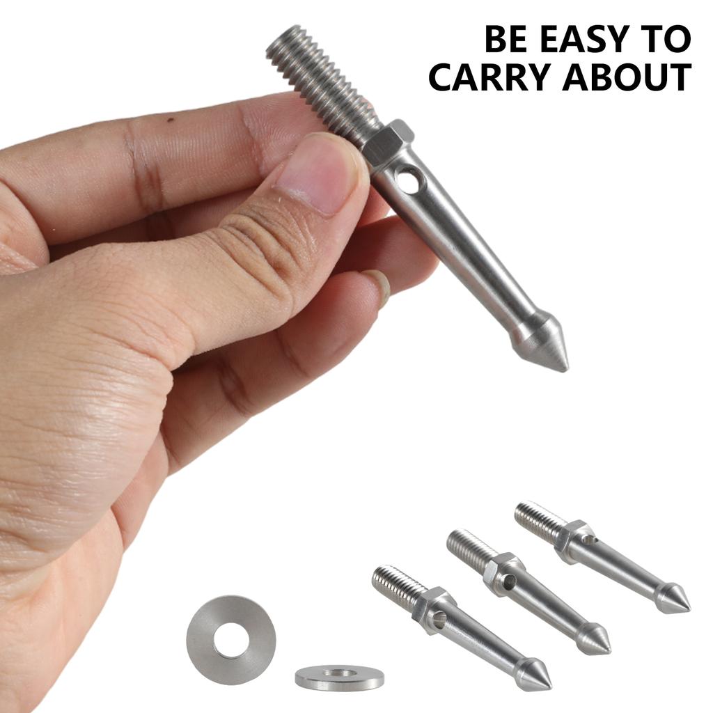 3Pcs/pack Stainless Steel Tripod Foot Spikes Enhanced Stability 3/8Inch Thread Tripod Leg Stabilizers 80mm Length